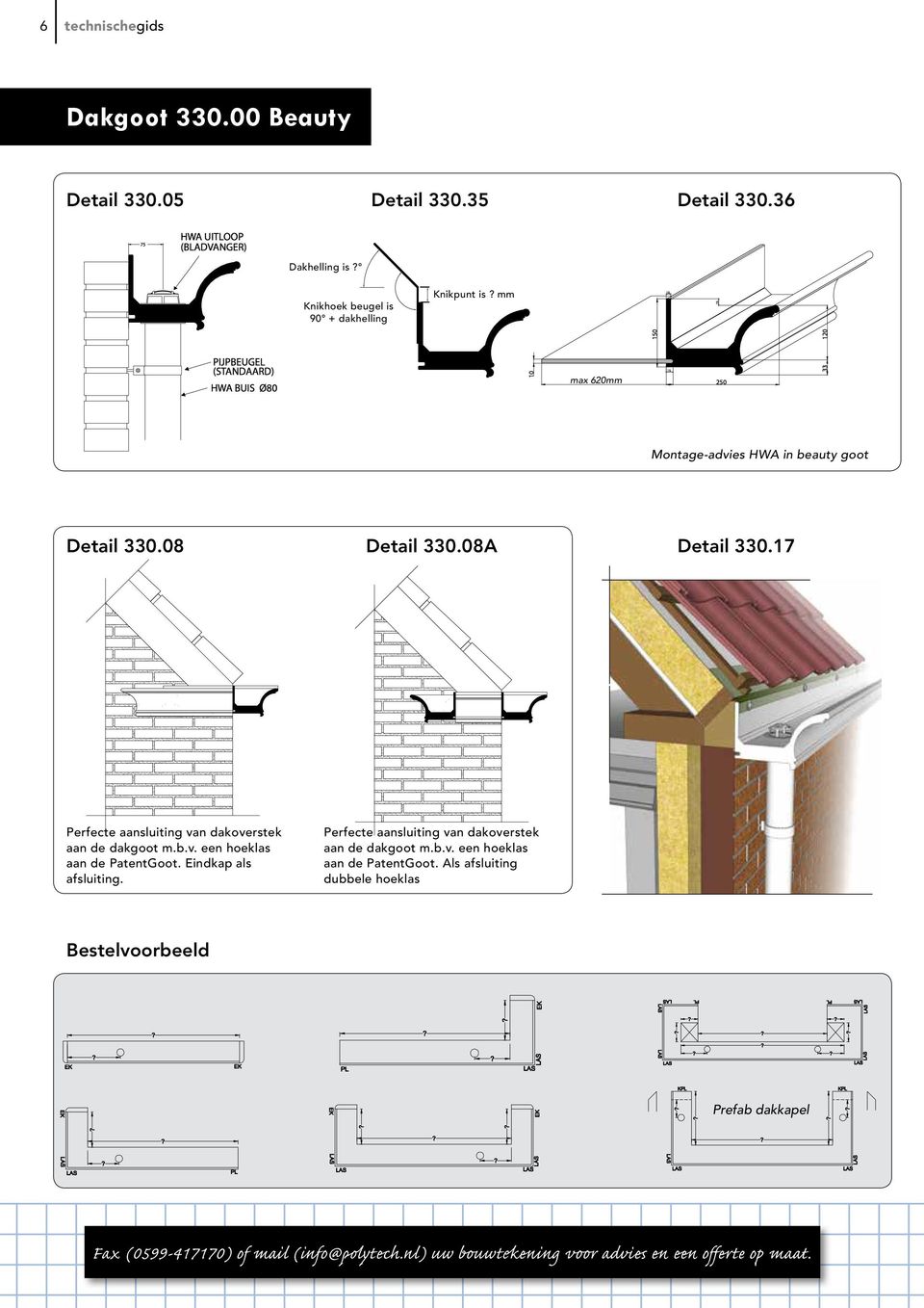 17 Perfecte aansluiting van dakoverstek aan de dakgoot m.b.v. een hoeklas aan de PatentGoot.