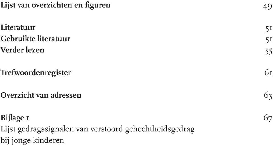 Trefwoordenregister 61 Overzicht van adressen 63 Bijlage