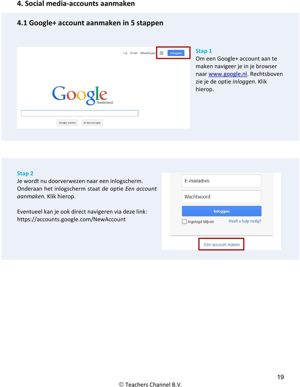 naar www.google.nl. Rechtsboven zie je de optie Inloggen. Klik hierop.