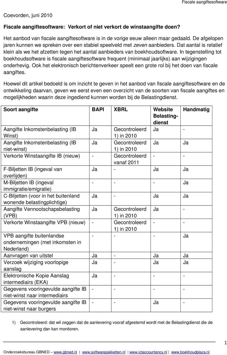 In tegenstelling tot boekhoudsoftware is fiscale aangiftesoftware frequent (minimaal jaarlijks) aan wijzigingen onderhevig.