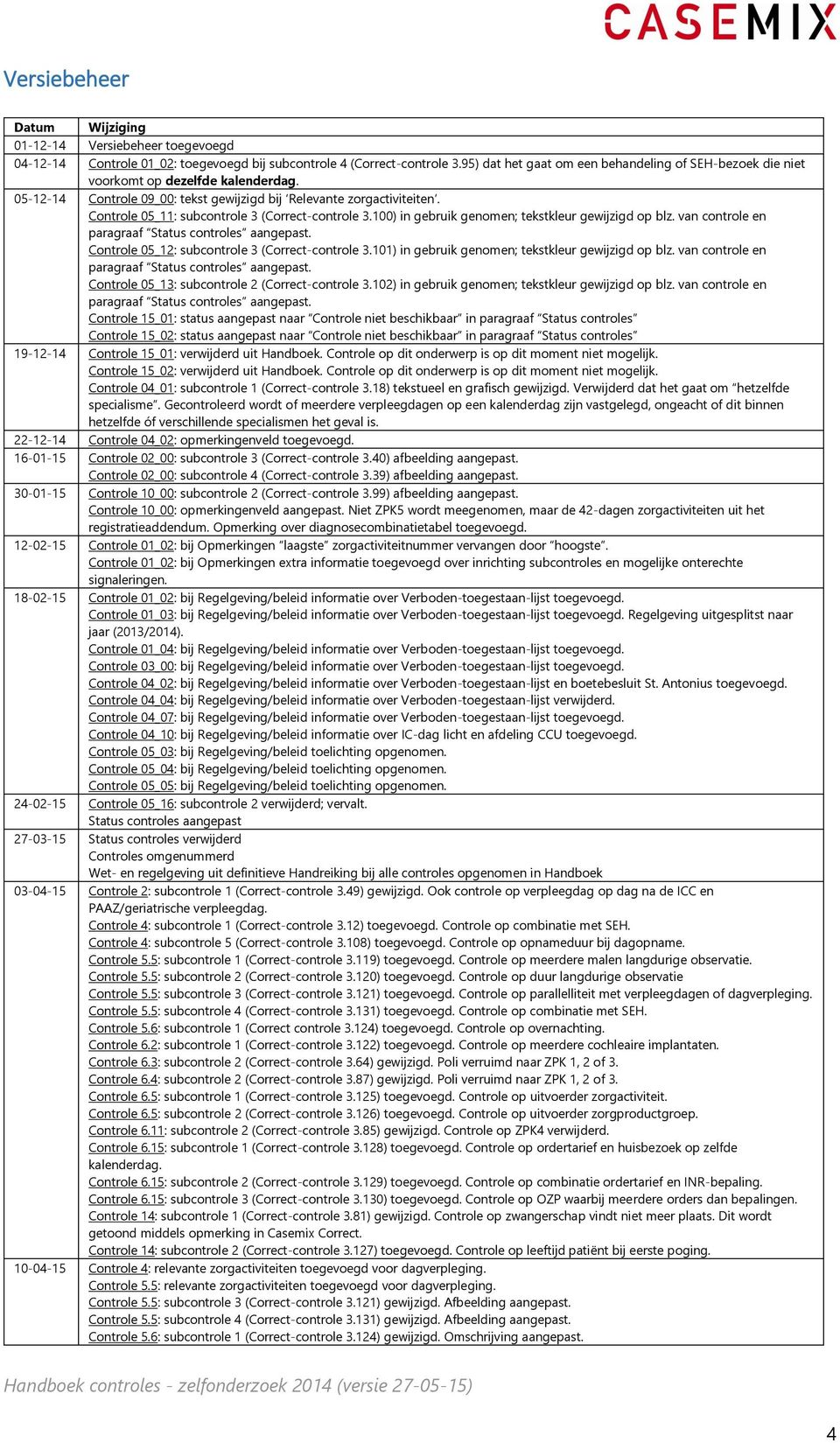 100) in gebruik genomen; tekstkleur gewijzigd op blz. van controle en paragraaf Status controles aangepast. Controle 05_12: subcontrole 3 (Correct-controle 3.