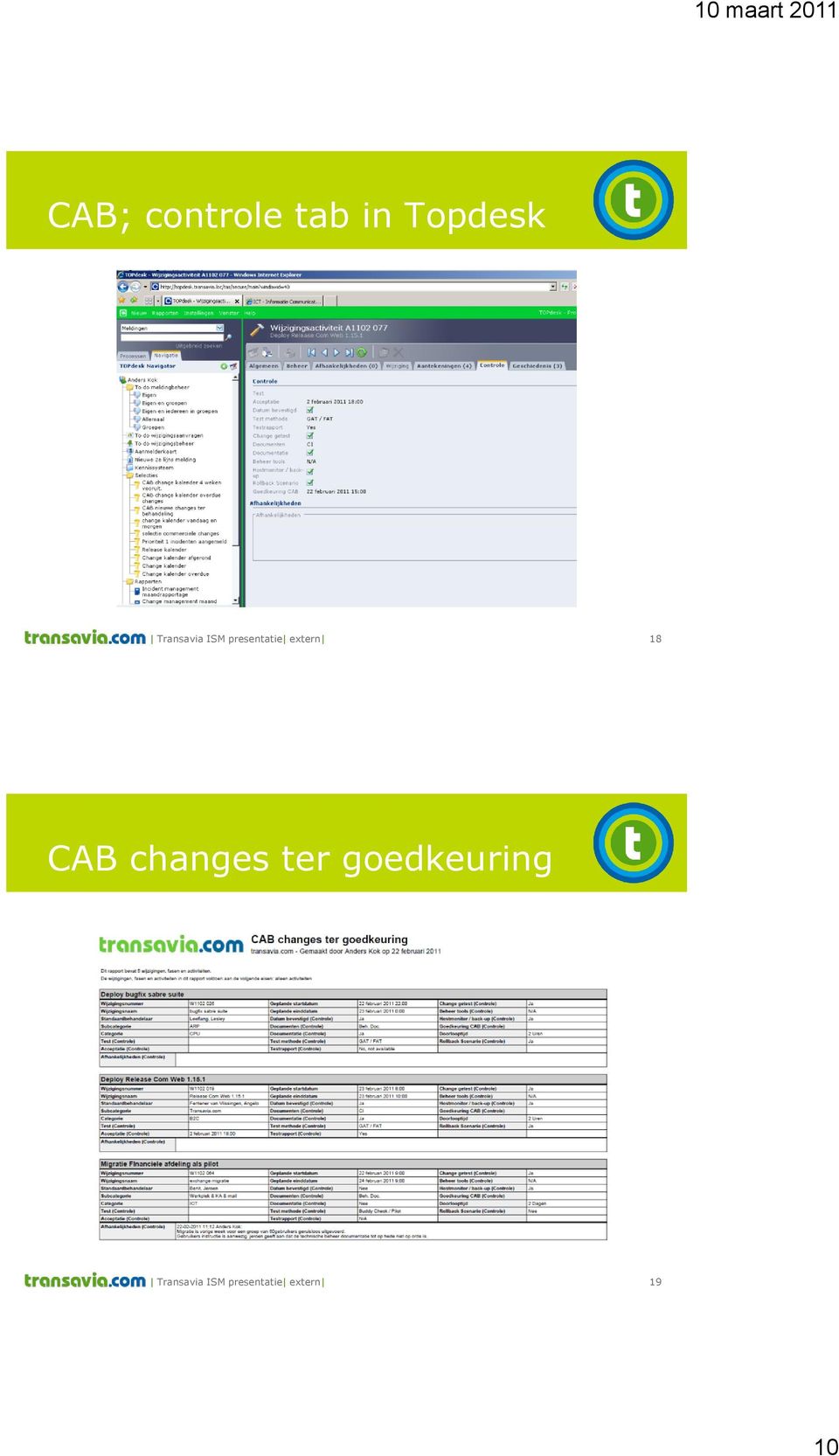 18 CAB changes ter goedkeuring 