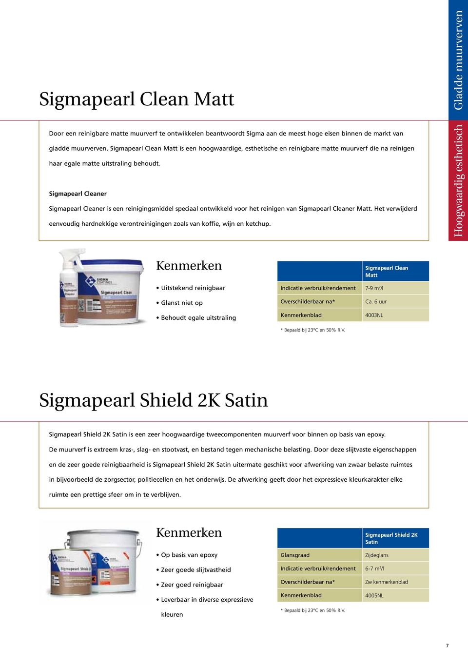 Sigmapearl Cleaner Sigmapearl Cleaner is een reinigingsmiddel speciaal ontwikkeld voor het reinigen van Sigmapearl Cleaner Matt.