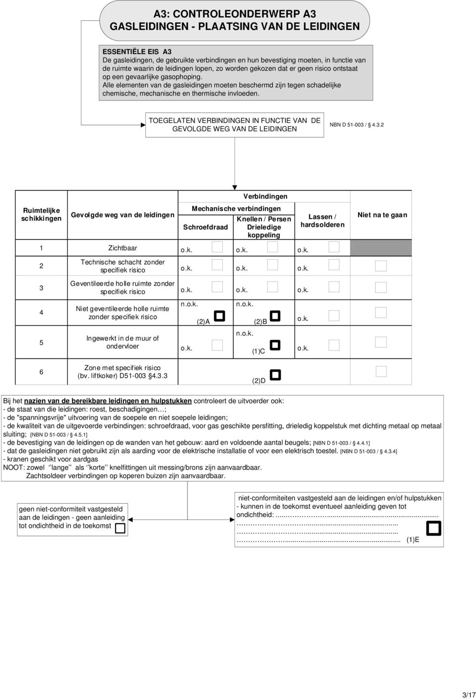 Alle elementen van de gasleidingen moeten beschermd zijn tegen schadelijke chemische, mechanische en thermische invloeden.