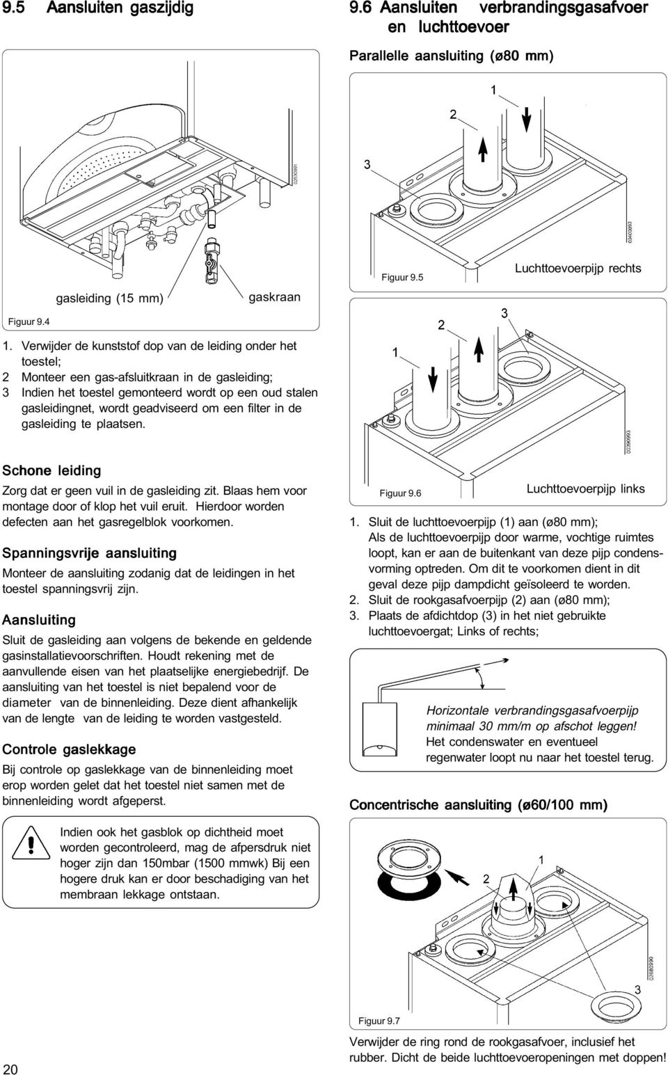 om een filter in de gasleiding te plaatsen. Schone leiding Zorg dat er geen vuil in de gasleiding zit. Blaas hem voor montage door of klop het vuil eruit.