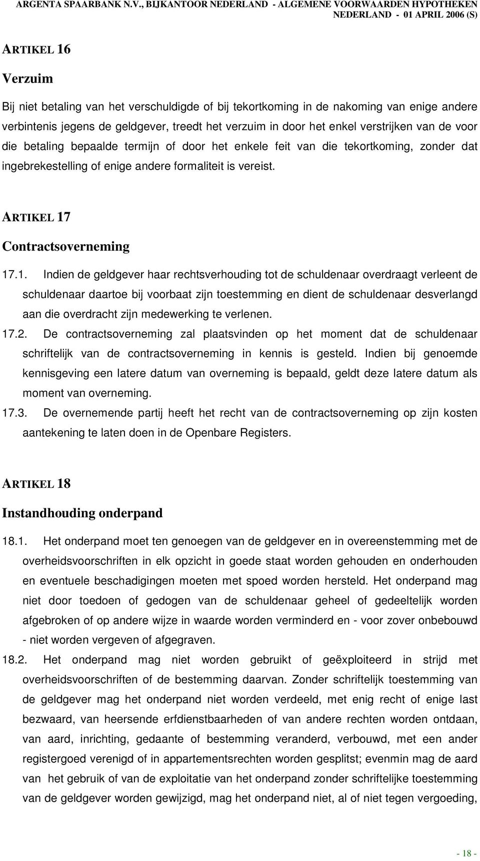 Contractsoverneming 17
