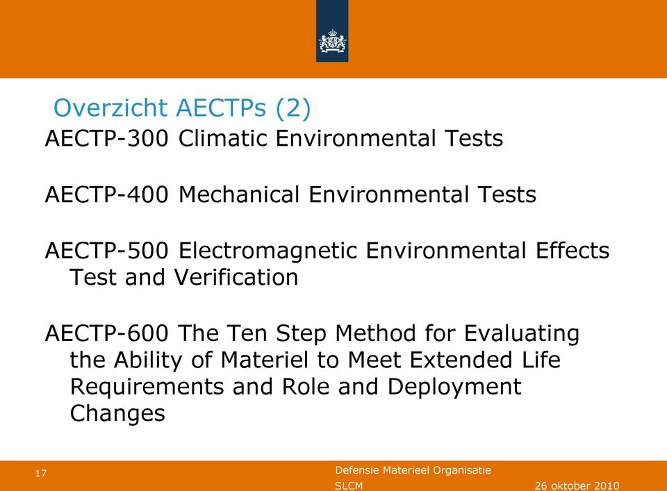 Effects Test and Verification AECTP-600 The Ten Step Method for Evaluating