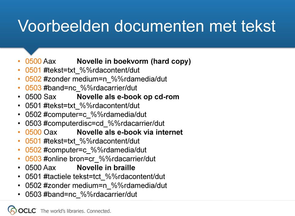 #computerdisc=cd_%%rdacarrier/dut 0500 Oax Novelle als e-book via internet 0501 #tekst=txt_%%rdacontent/dut 0502 #computer=c_%%rdamedia/dut 0503