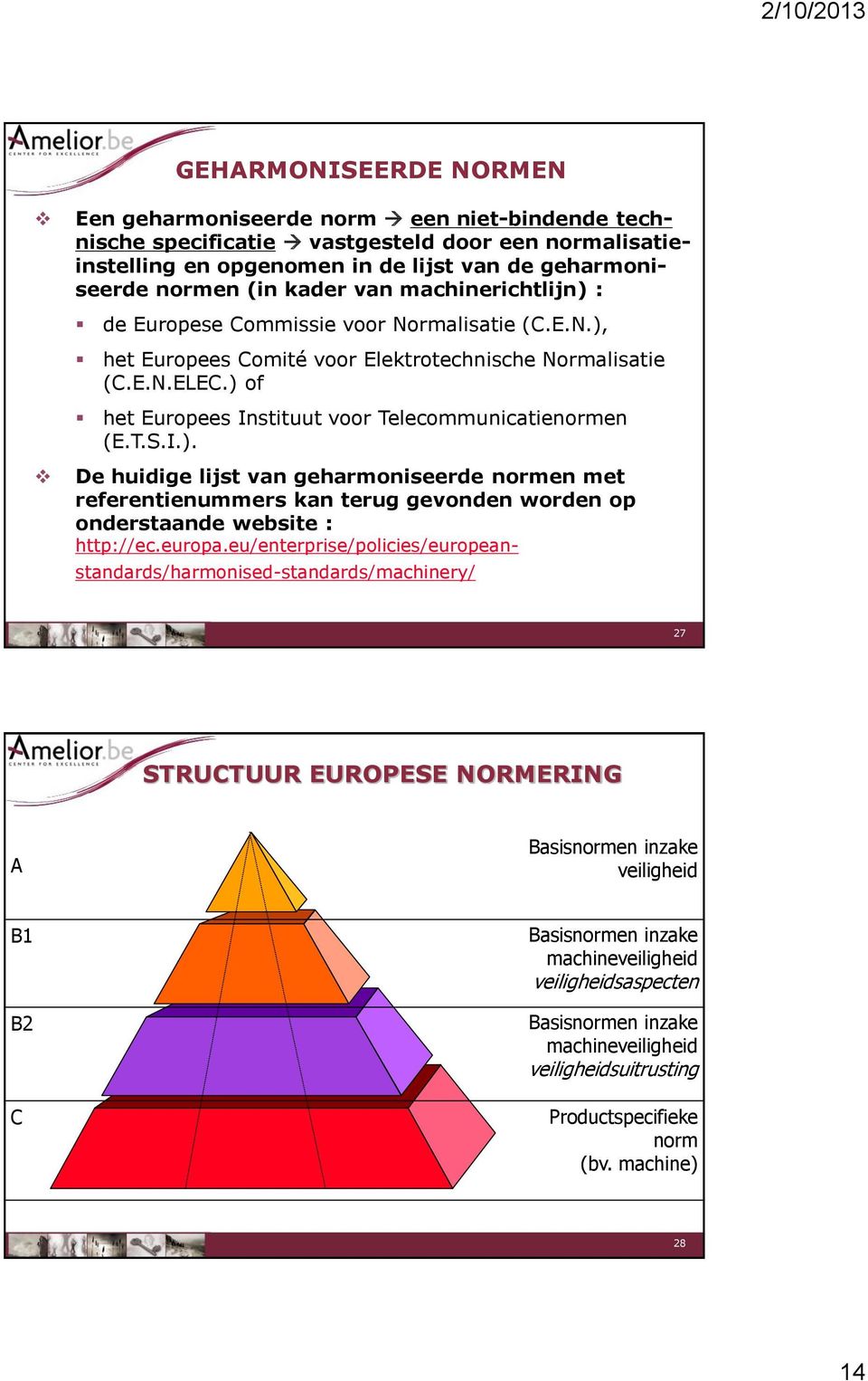 ) of het Europees Instituut voor Telecommunicatienormen (E.T.S.I.). De huidige lijst van geharmoniseerde normen met referentienummers kan terug gevonden worden op onderstaande website : http://ec.