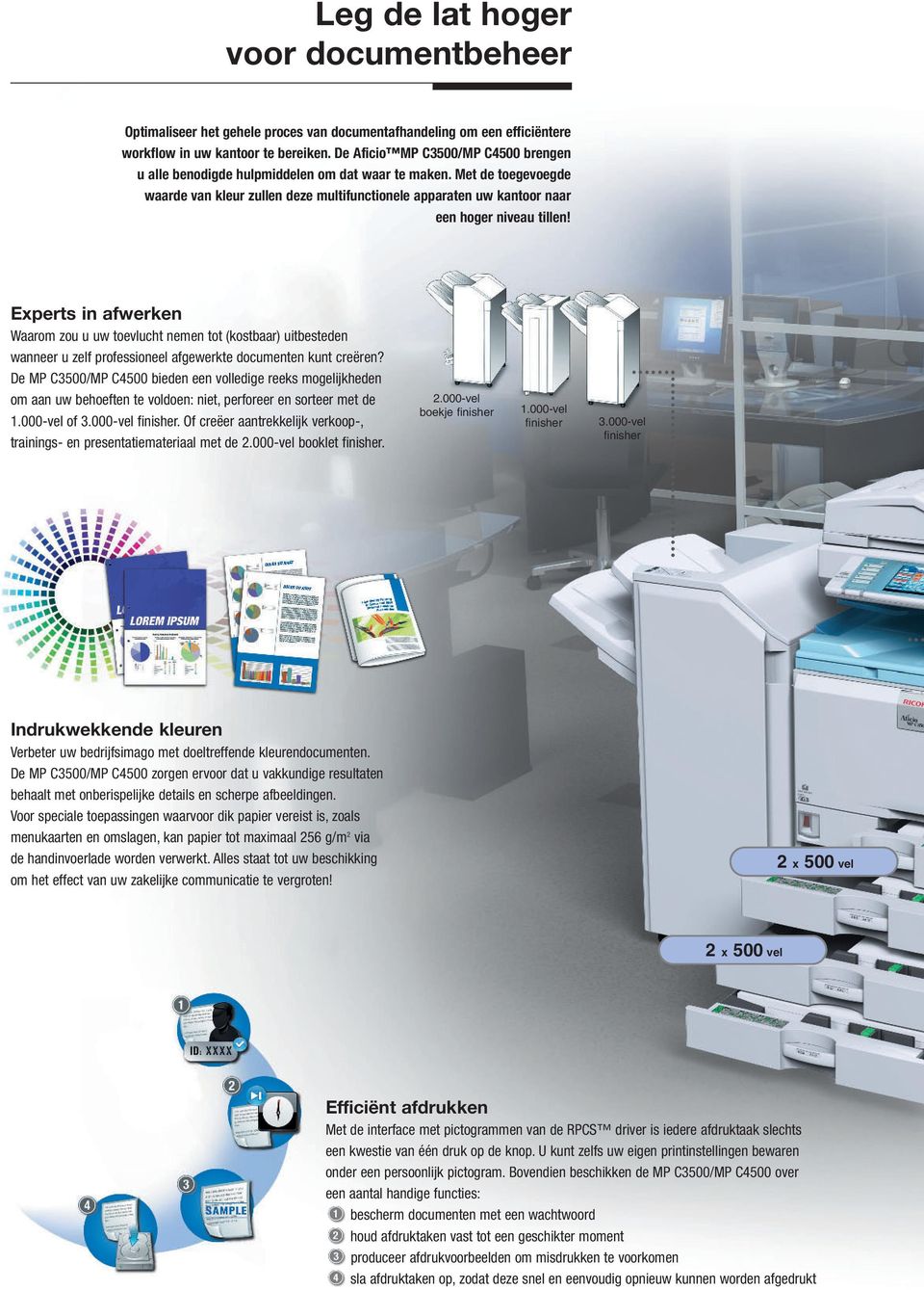 Met de toegevoegde waarde van kleur zullen deze multifunctionele apparaten uw kantoor naar een hoger niveau tillen!