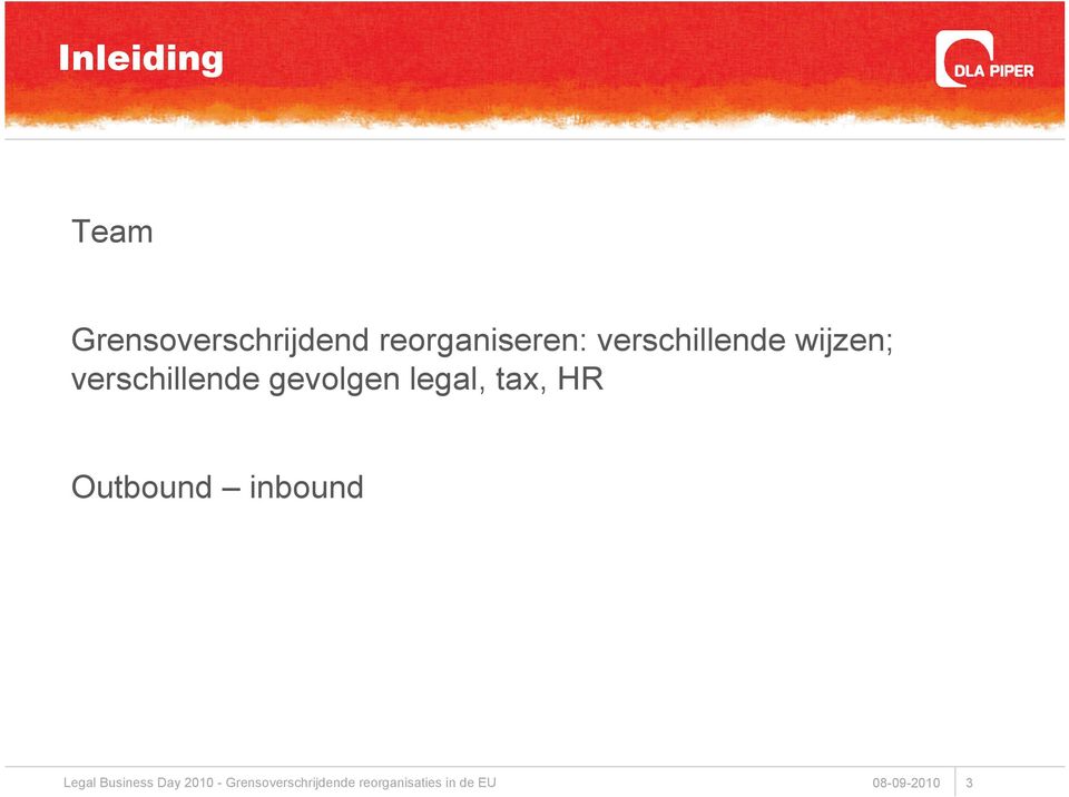 tax, HR Outbound inbound Legal Business Day 2010 -