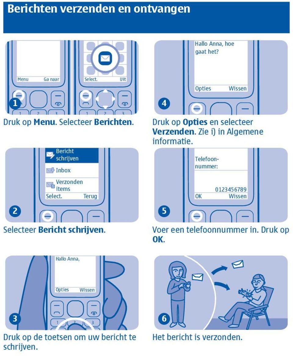 Druk op Opties en selecteer Verzenden. Zie i) in Algemene informatie.