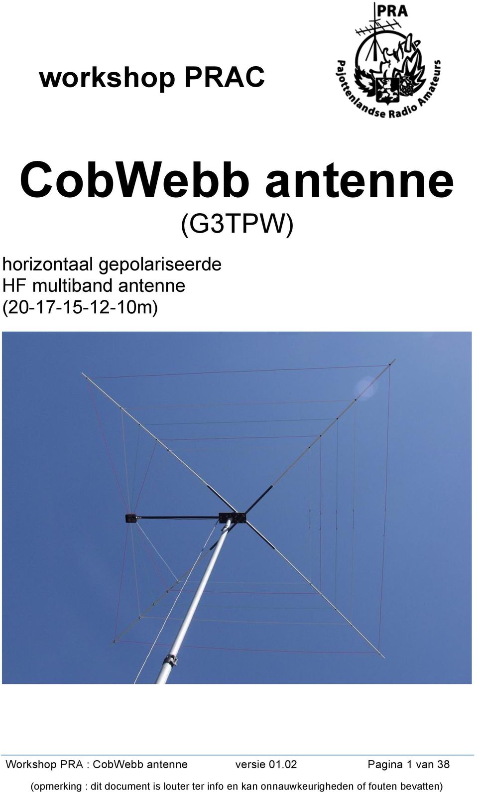 antenne (20-17-15-12-10m) Workshop PRA :
