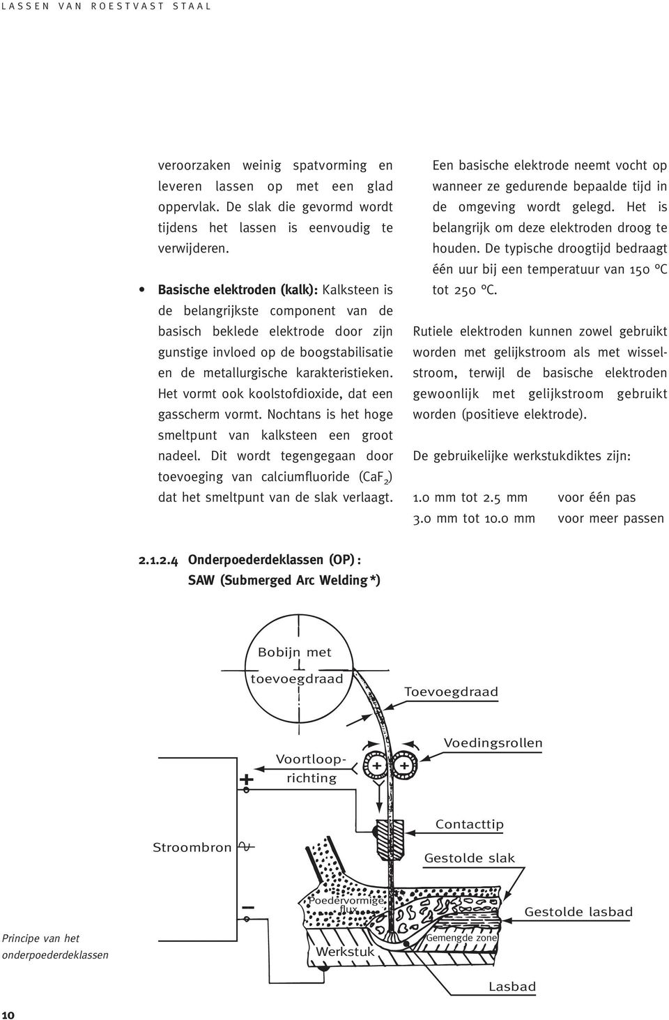 Het vormt ook koolstofdioxide, dat een gasscherm vormt. Nochtans is het hoge smeltpunt van kalksteen een groot nadeel.