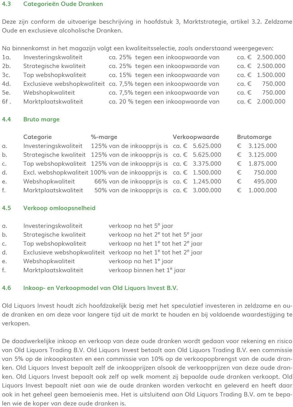 25% tegen een inkoopwaarde van ca. 2.500.000 3c. Top webshopkwaliteit ca. 15% tegen een inkoopwaarde van ca. 1.500.000 4d. Exclusieve webshopkwaliteit ca. 7,5% tegen een inkoopwaarde van ca. 750.