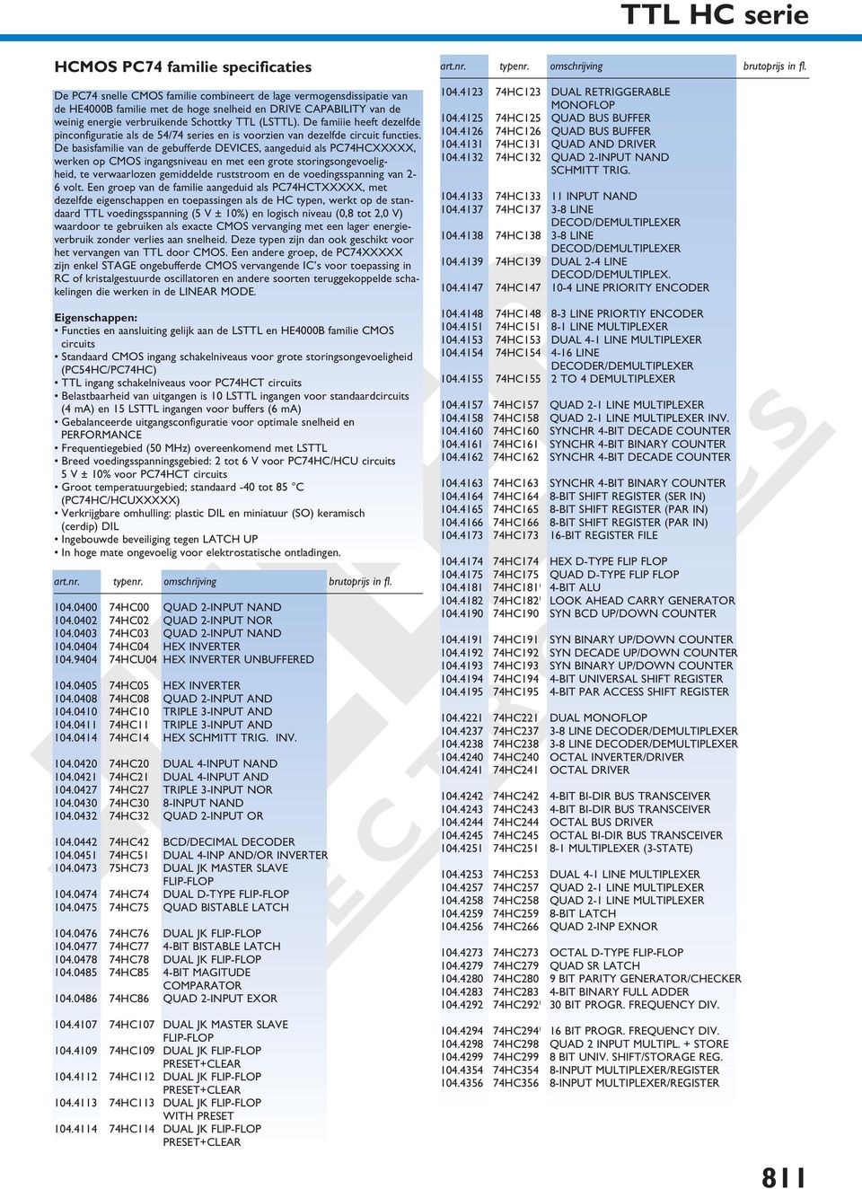 De basisfamilie van de gebufferde DEVICES, aangeduid als PC74HCXXXXX, werken op CMOS ingangsniveau en met een grote storingsongevoeligheid, te verwaarlozen gemiddelde ruststroom en de