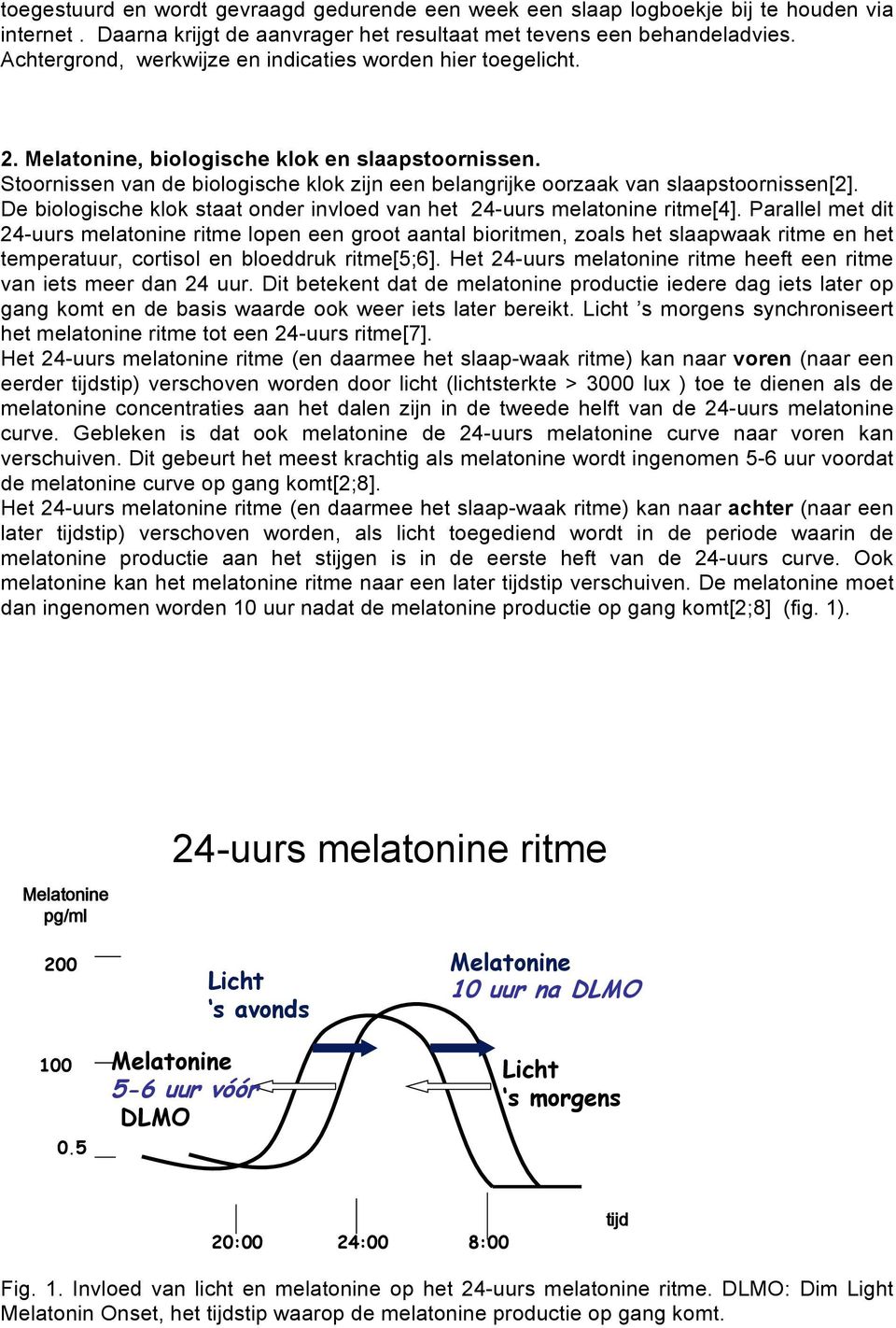 Stoornissen van de biologische klok zijn een belangrijke oorzaak van slaapstoornissen[2]. De biologische klok staat onder invloed van het 24-uurs melatonine ritme[4].