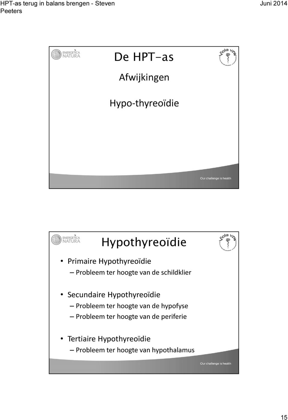 Probleem ter hoogte van de hypofyse Probleem ter hoogte van de