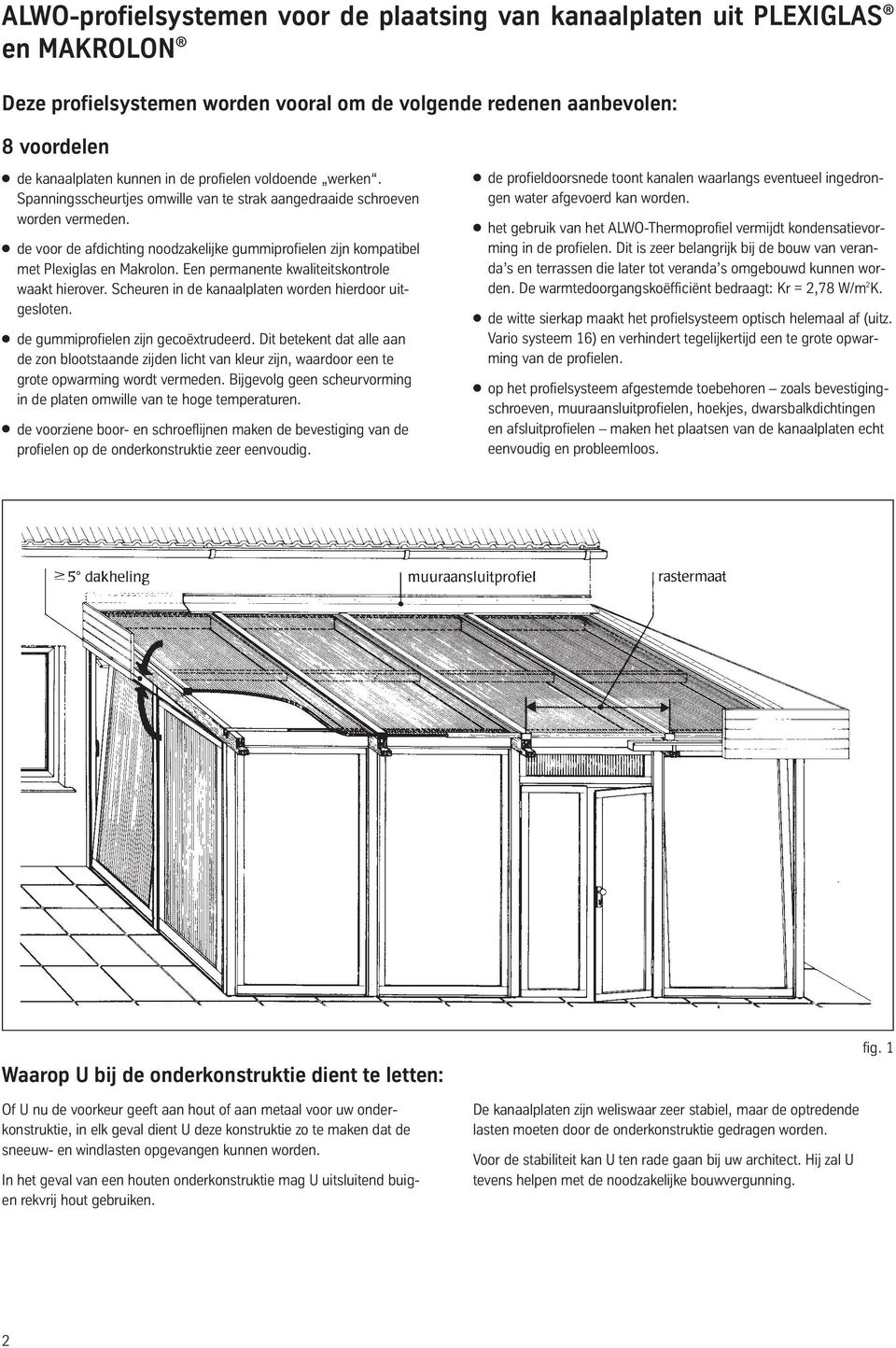 de voor de afdichting noodzakelijke gummiprofielen zijn kompatibel met Plexiglas en Makrolon. Een permanente kwaliteitskontrole waakt hierover. Scheuren in de kanaalplaten worden hierdoor uitgesloten.