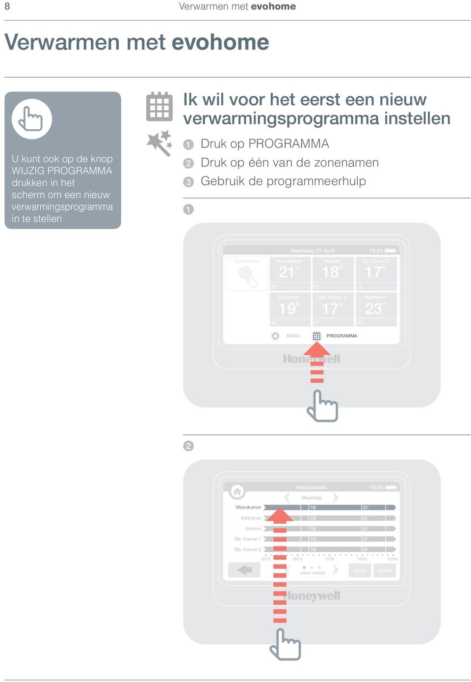 1 Sneltoetsen Maandag 27 April 12:03 Woonkamer Keuken Slp. Kamer 2 21 18 17 21 18 15 Eetkamer Slp.