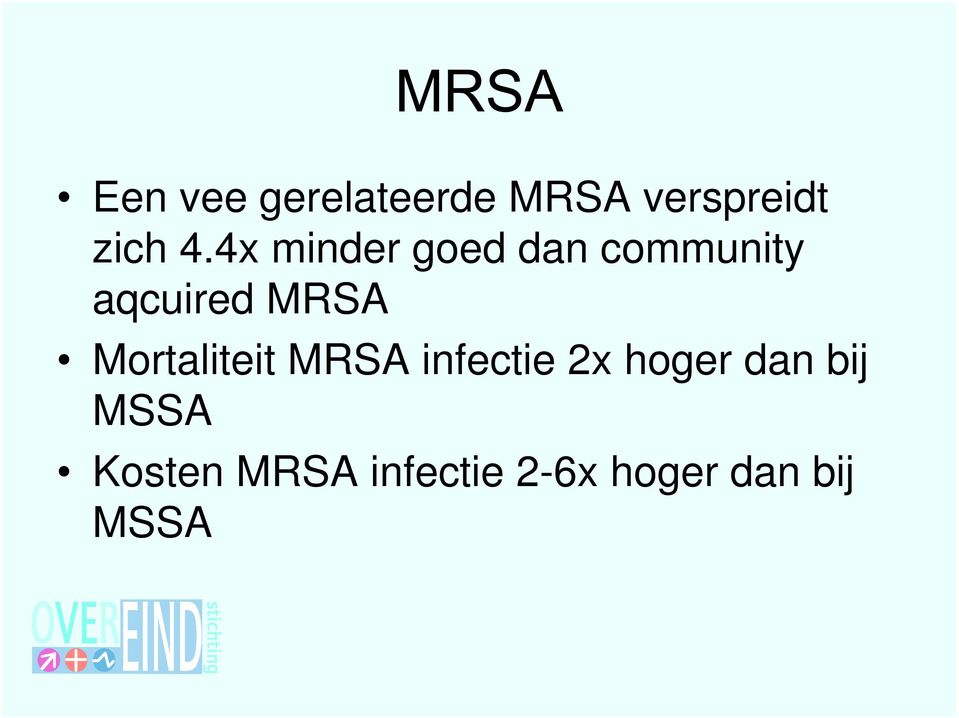 Mortaliteit MSA infectie 2x hoger dan bij