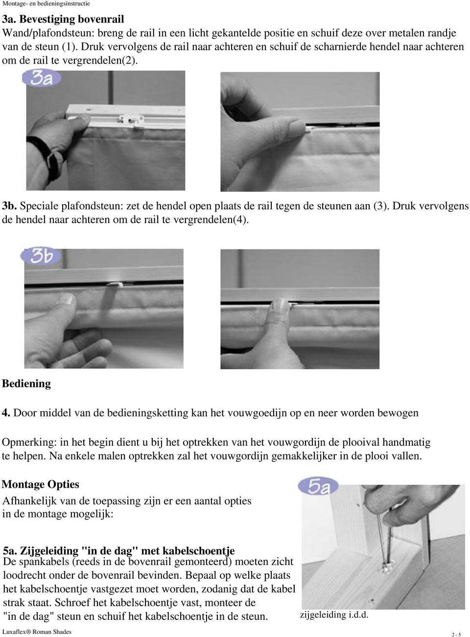 Montage- en bedieningsinstructie voor Luxaflex Roman Shades Kettingsysteem  - PDF Free Download