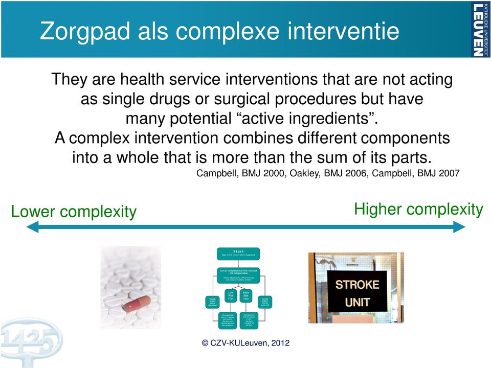 A complex intervention combines different components into a whole that is more than the sum