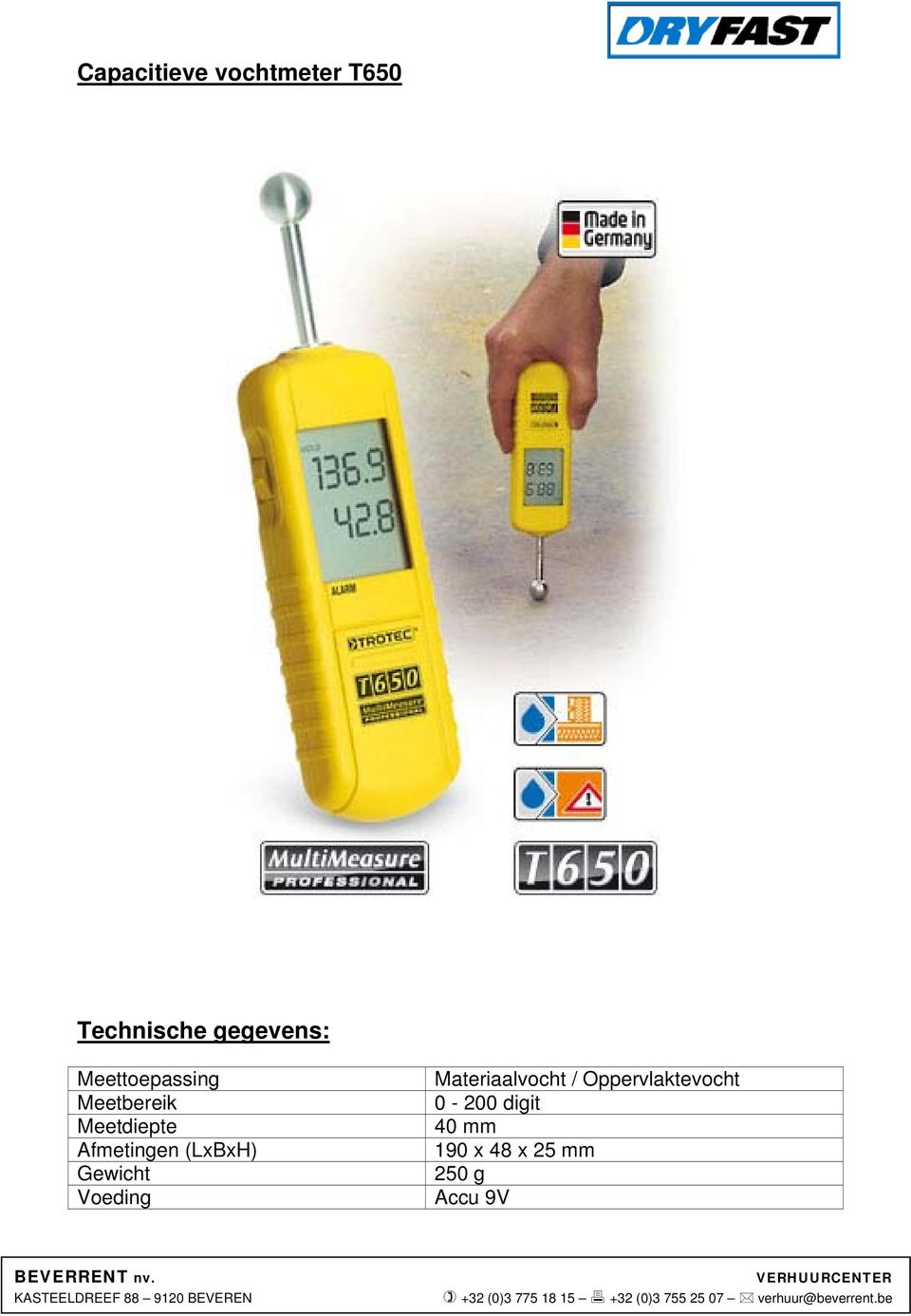 Voeding Materiaalvocht / Oppervlaktevocht