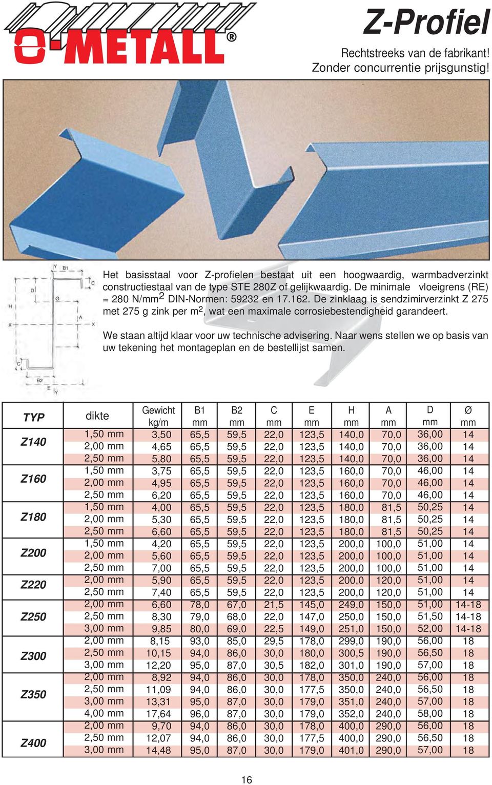 162. De zinklaag is sendzimirverzinkt Z 275 met 275 g zink per m 2, wat een maximale corrosiebestendigheid garandeert. We staan altijd klaar voor uw technische advisering.