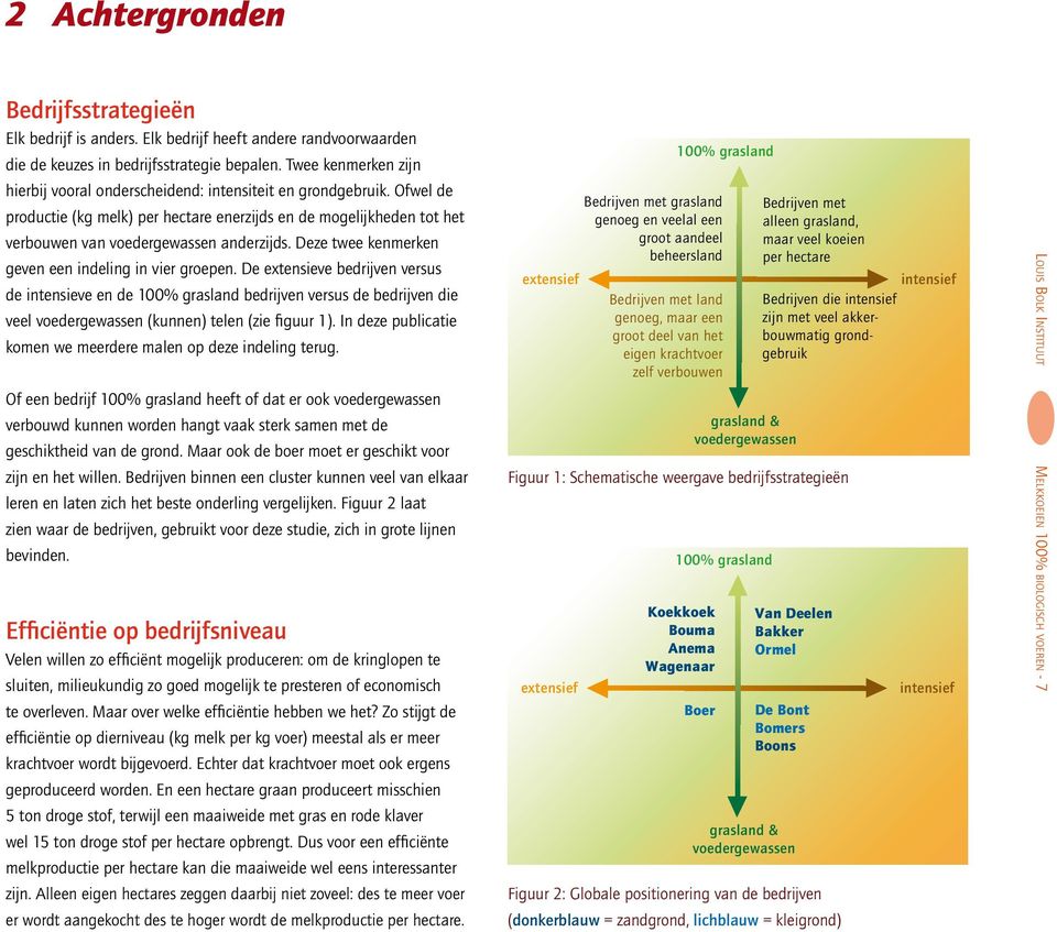 Deze twee kenmerken geven een indeling in vier groepen.