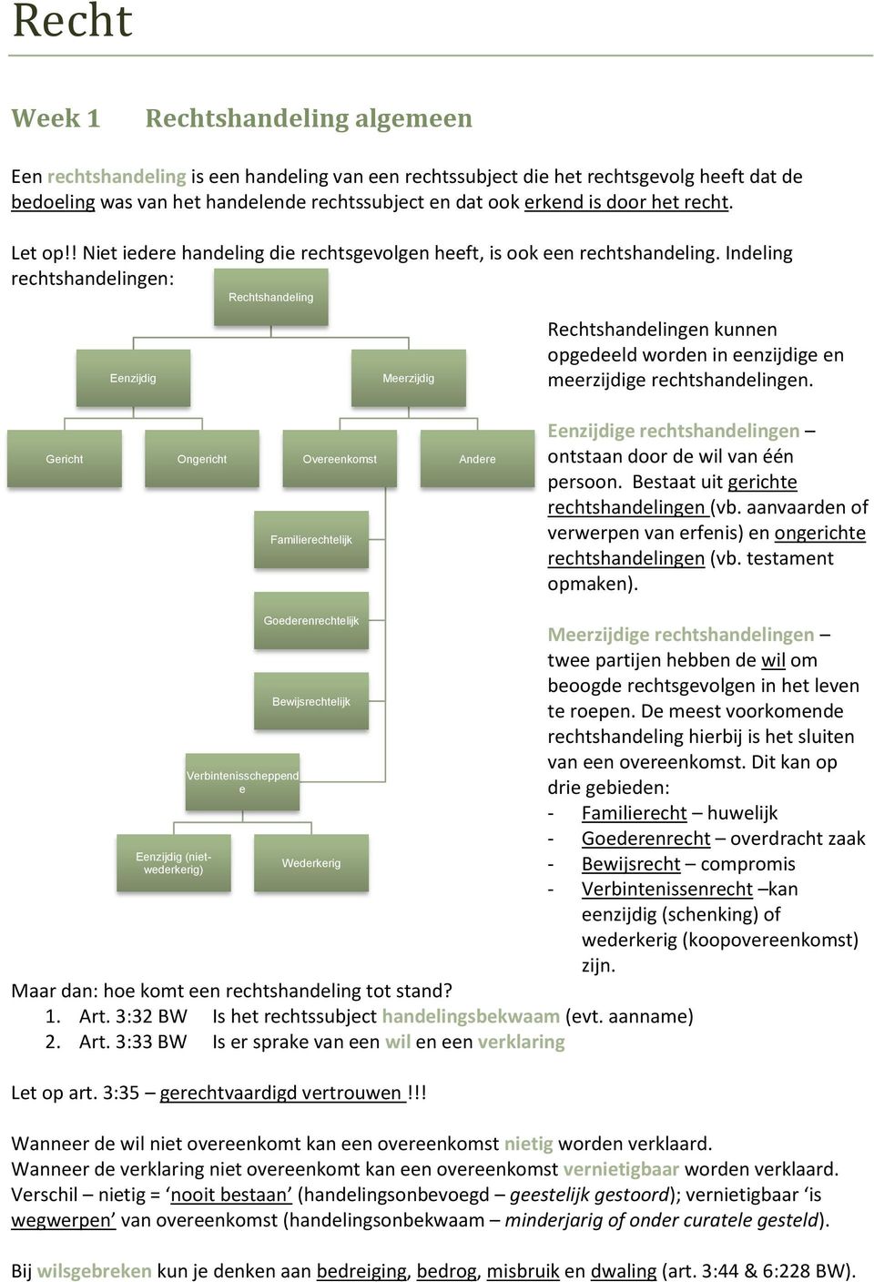 Indeling rechtshandelingen: Eenzijdig Rechtshandeling Meerzijdig Rechtshandelingen kunnen opgedeeld worden in eenzijdige en meerzijdige rechtshandelingen.