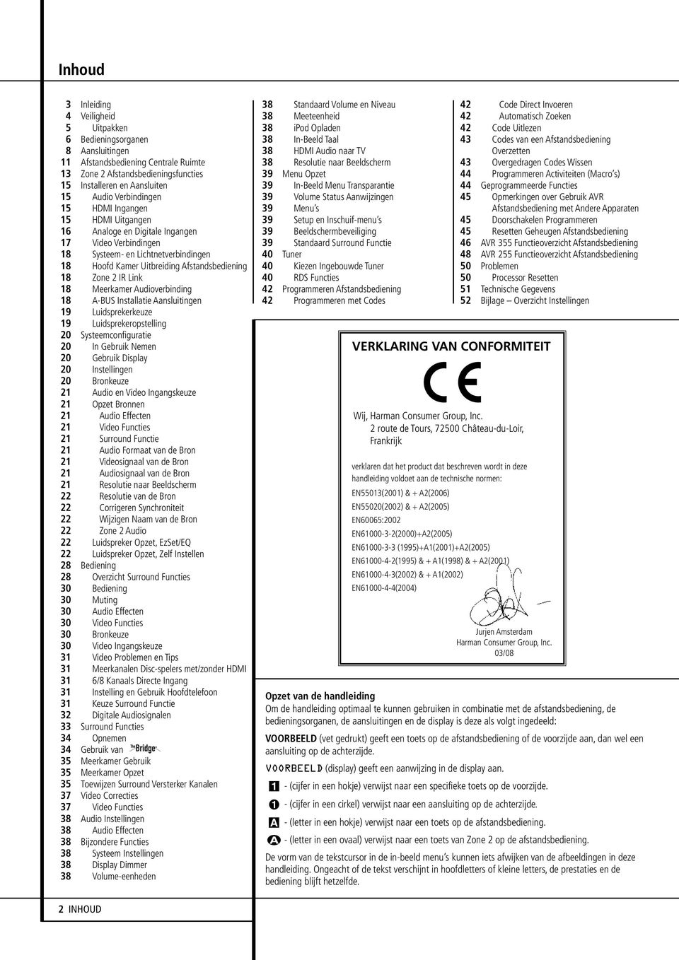 Link 18 Meerkamer Audioverbinding 18 A-BUS Installatie Aansluitingen 19 Luidsprekerkeuze 19 Luidsprekeropstelling 20 Systeemconfiguratie 20 In Gebruik Nemen 20 Gebruik Display 20 Instellingen 20