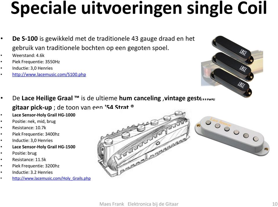 php De Lace Heilige Graal is de ultieme hum canceling,vintage gestemde gitaar pick-up ; de toon van een '54 Strat Lace Sensor-Holy Grail HG-1000 Positie: