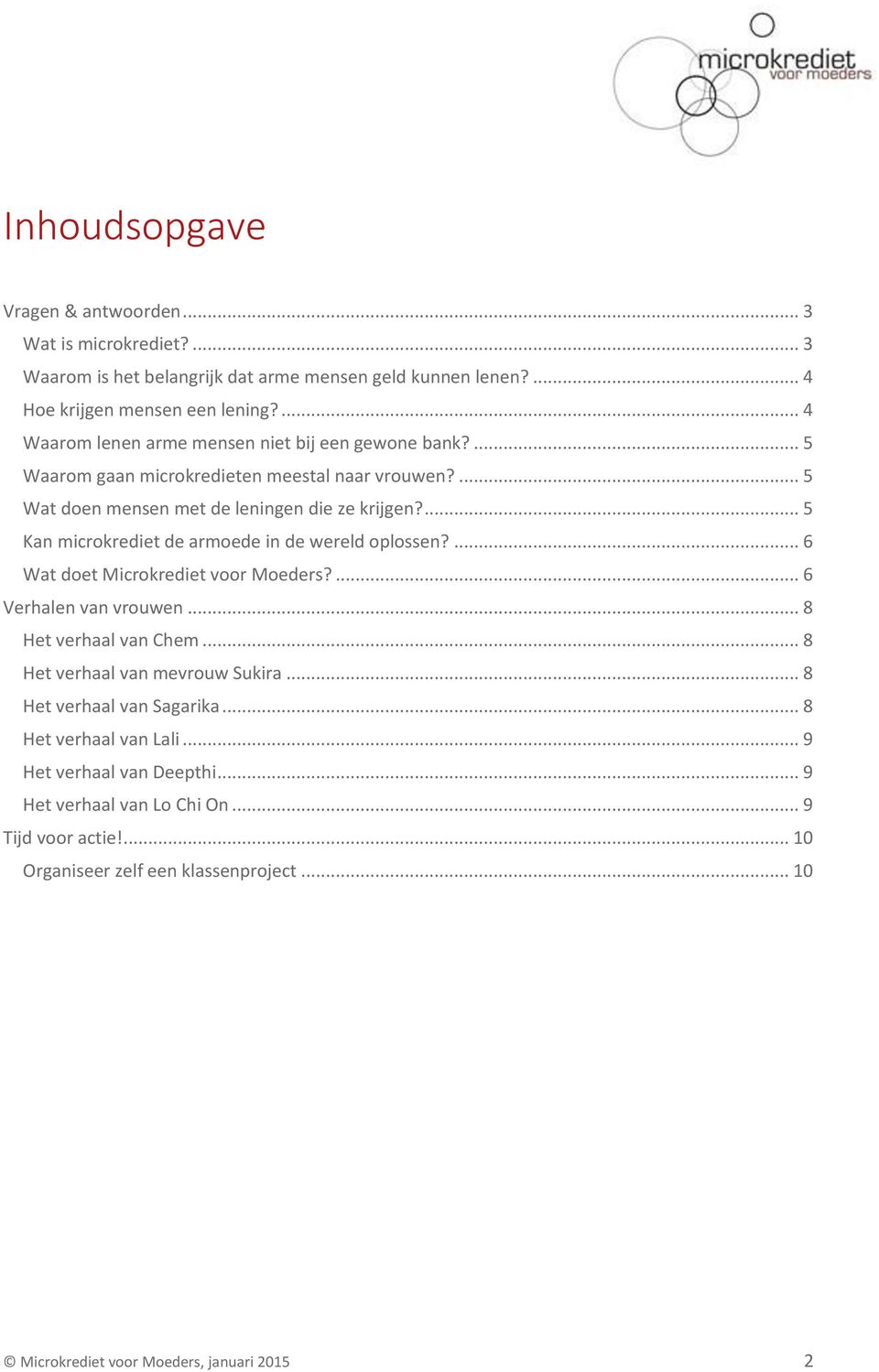 ... 5 Kan microkrediet de armoede in de wereld oplossen?... 6 Wat doet Microkrediet voor Moeders?... 6 Verhalen van vrouwen... 8 Het verhaal van Chem... 8 Het verhaal van mevrouw Sukira.