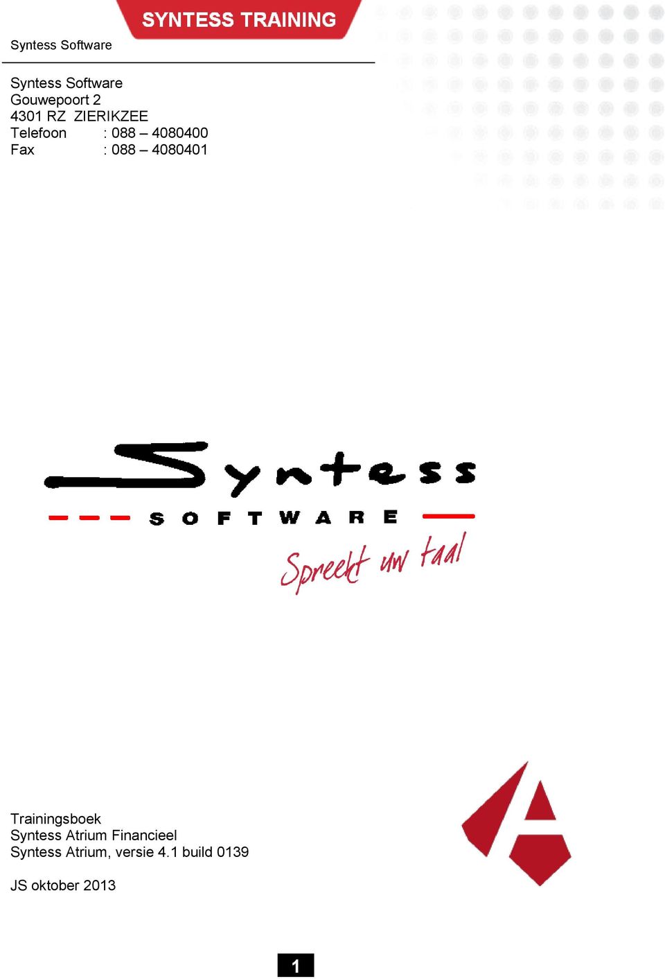 088 4080401 Trainingsboek Syntess Syntess