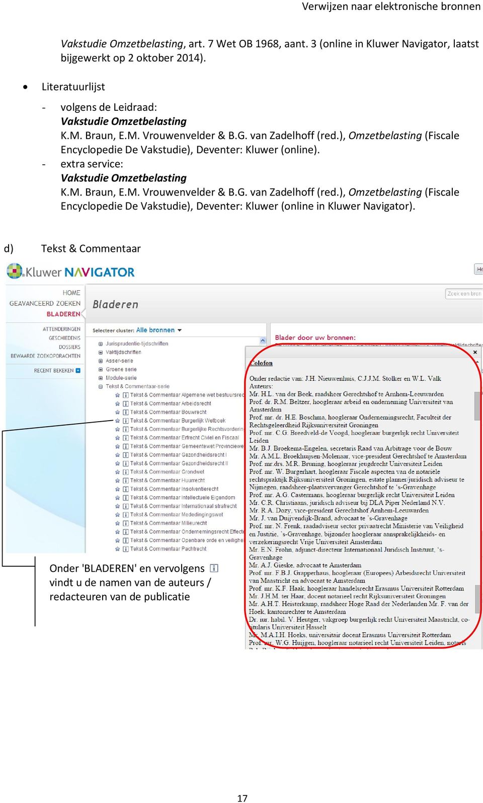 ), Omzetbelasting (Fiscale Encyclopedie De Vakstudie), Deventer: Kluwer (online). Vakstudie Omzetbelasting K.M. Braun, E.M. Vrouwenvelder & B.G.