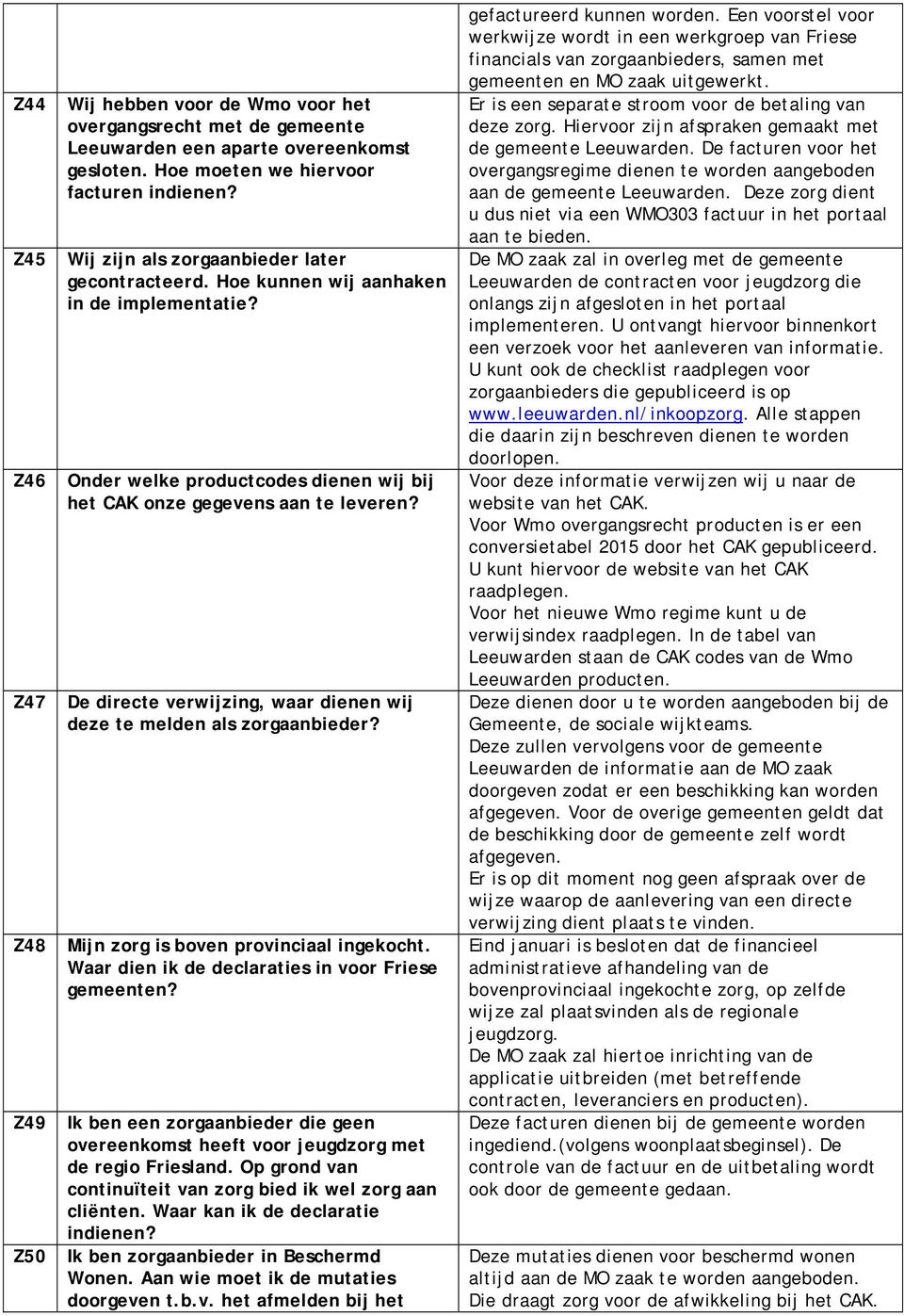 De directe verwijzing, waar dienen wij deze te melden als zorgaanbieder? Mijn zorg is boven provinciaal ingekocht. Waar dien ik de declaraties in voor Friese gemeenten?