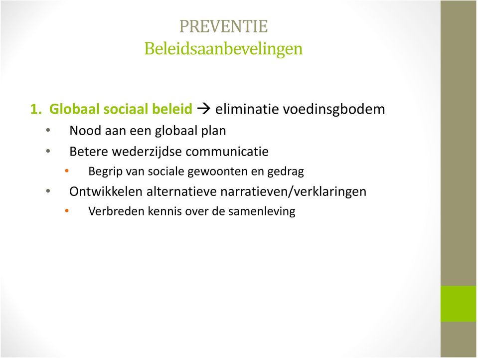 globaal plan Betere wederzijdse communicatie Begrip van sociale