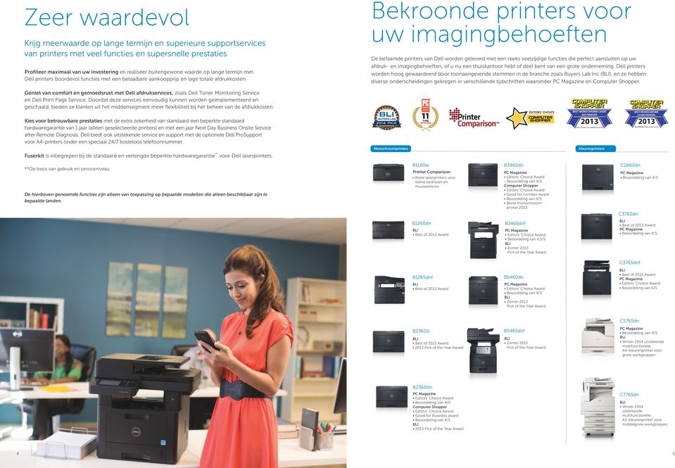 Bekroonde printers voor uw imagingbehoeften De befaamde printers van Dell worden geleverd met een reeks veelzijdige functies die perfect aansluiten op uw afdruk- en imagingbehoeften, of u nu een