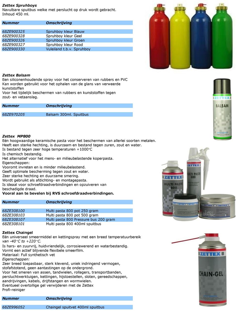 Spruhboy Zettex Balsam Een siliconenhoudende spray voor het conserveren van rubbers en PVC Kan worden gebruikt voor het ophalen van de glans van verweerde kunststoffen Voor het tijdelijk beschermen