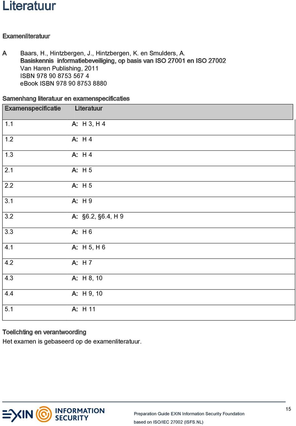 8753 8880 Samenhang literatuur en examenspecificaties Examenspecificatie Literatuur 1.1 A: H 3, H 4 1.2 A: H 4 1.3 A: H 4 2.1 A: H 5 2.