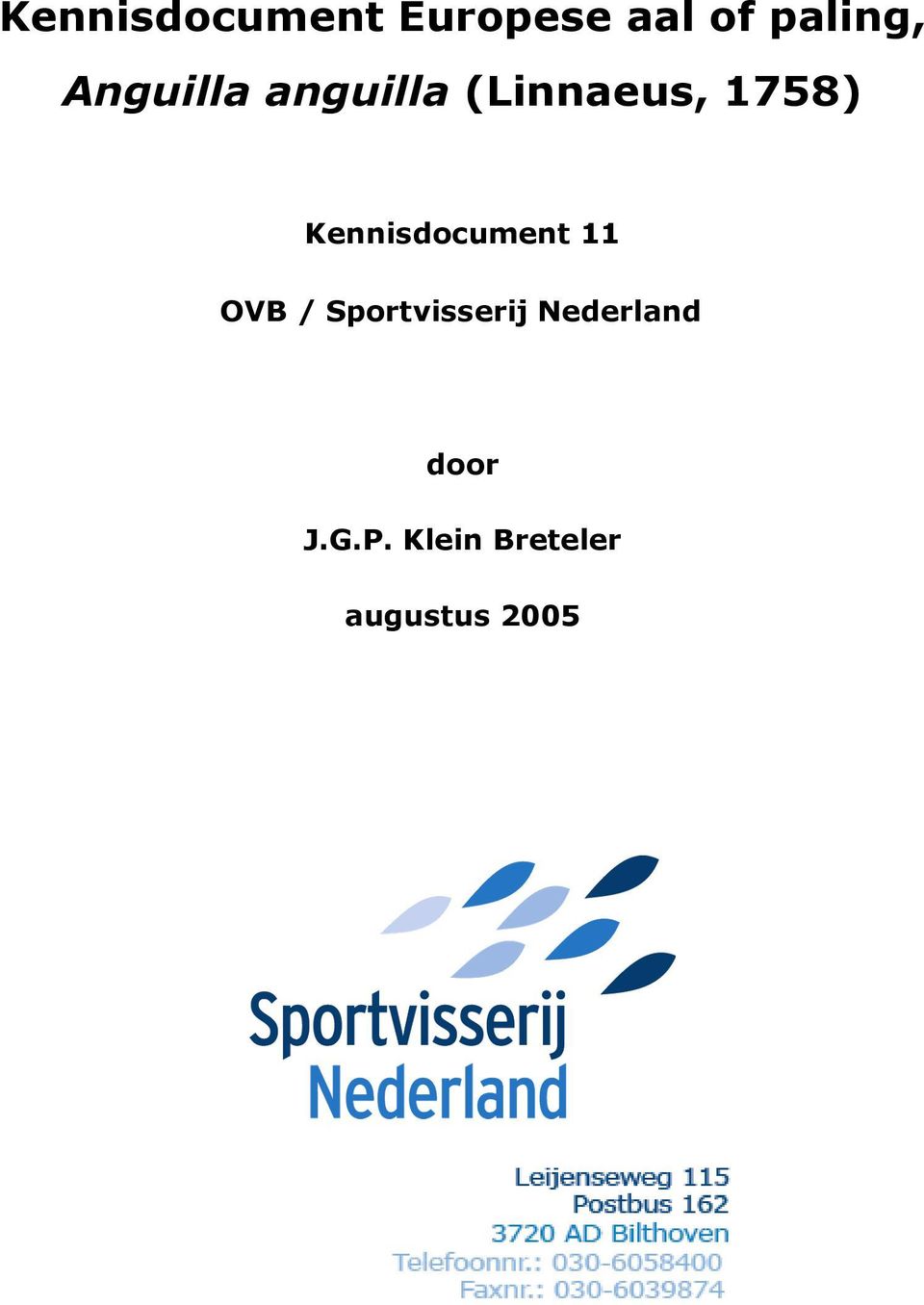 Kennisdocument 11 OVB / Sportvisserij