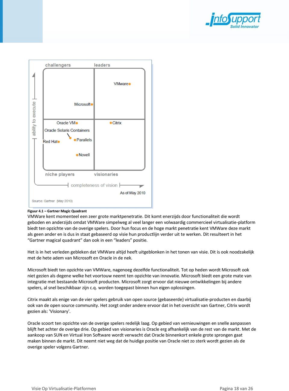 spelers. Door hun focus en de hoge markt penetratie kent VMWare deze markt als geen ander en is dus in staat gebaseerd op visie hun productlijn verder uit te werken.