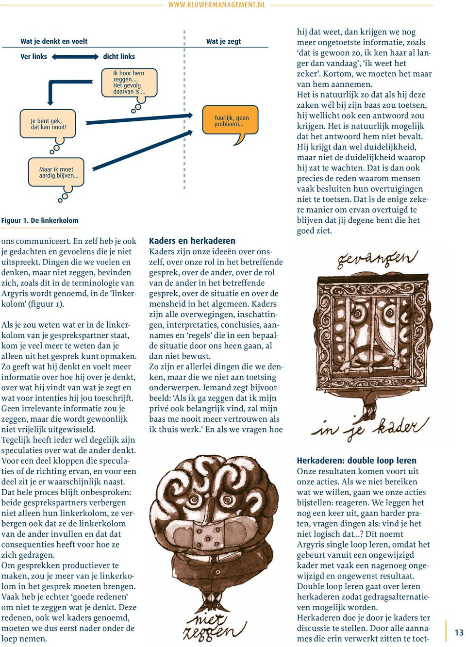 Als je zou weten wat er in de linkerkolom van je gesprekspartner staat, kom je veel meer te weten dan je alleen uit het gesprek kunt opmaken.