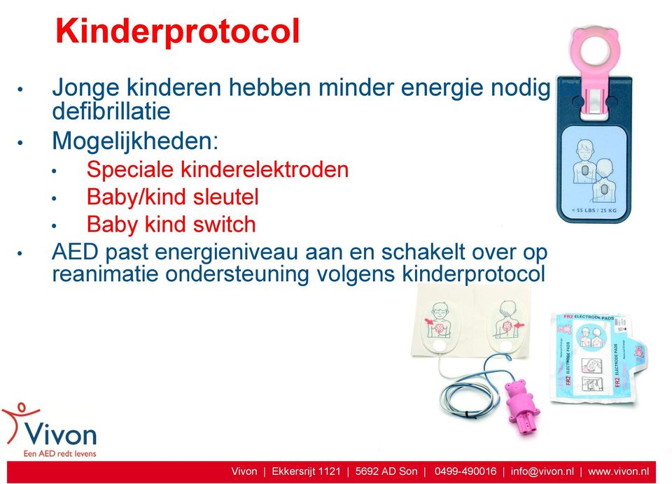 Baby/kind sleutel Baby kind switch AED past energieniveau aan