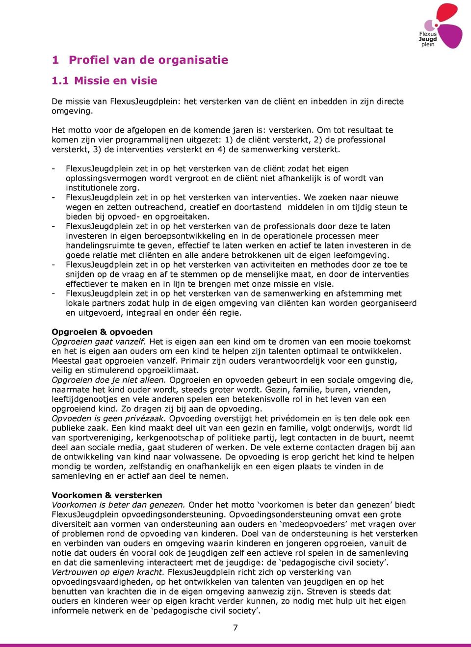 FlexusJeugdplein Jaardocument Jeugdzorg PDF Gratis download