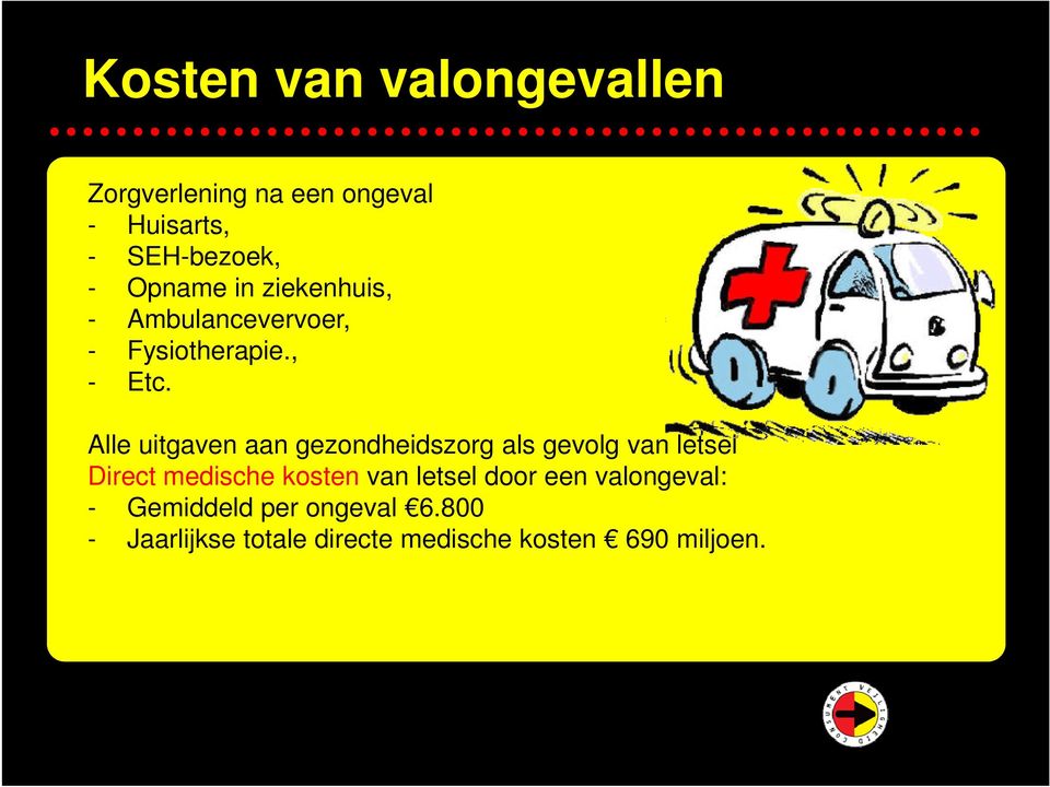 Alle uitgaven aan gezondheidszorg als gevolg van letsel Direct medische kosten van