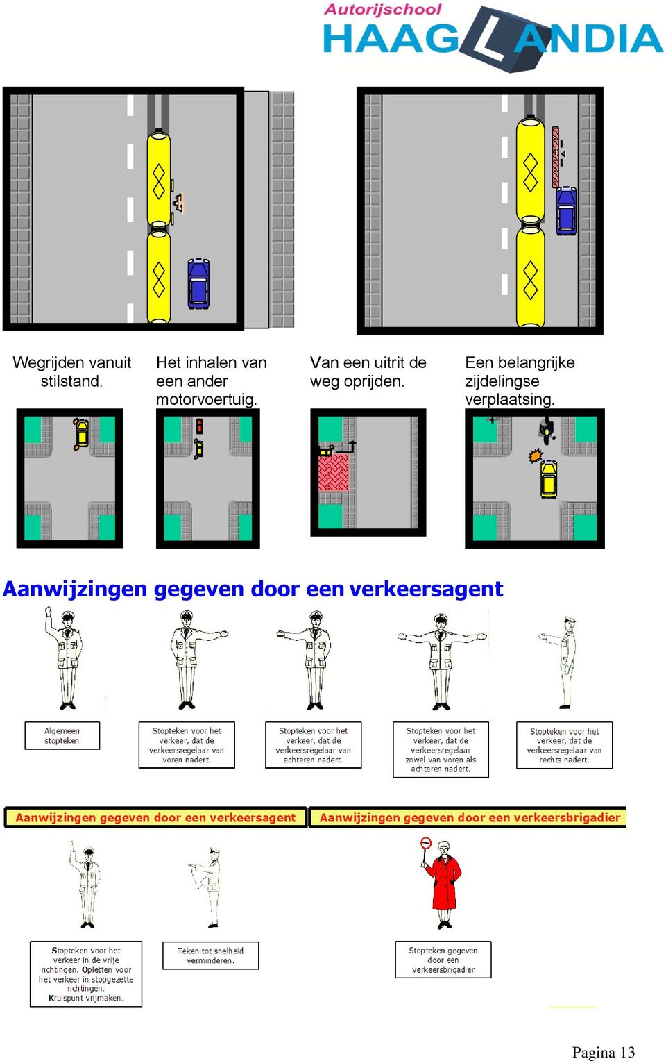 Van een uitrit de weg oprijden.