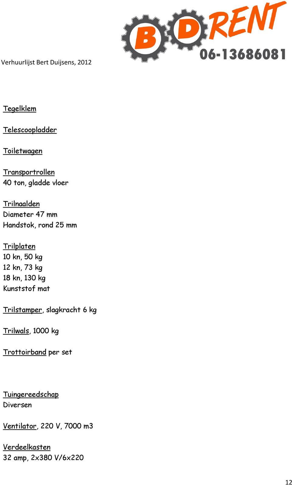 Kunststof mat Trilstamper, slagkracht 6 kg Trilwals, 1000 kg Trottoirband per set