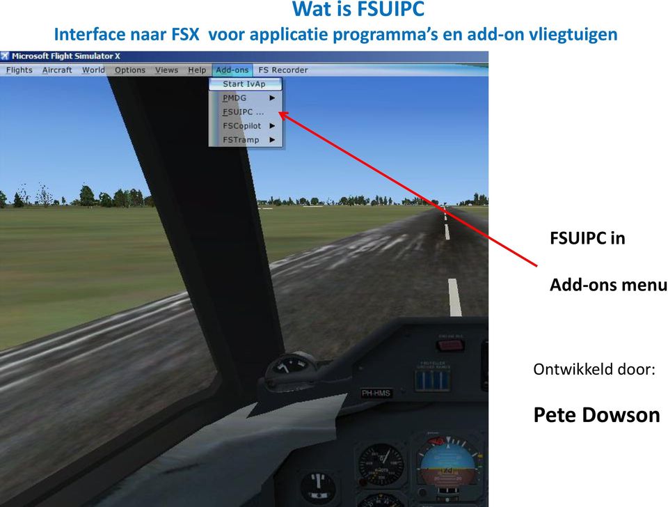 add-on vliegtuigen FSUIPC in